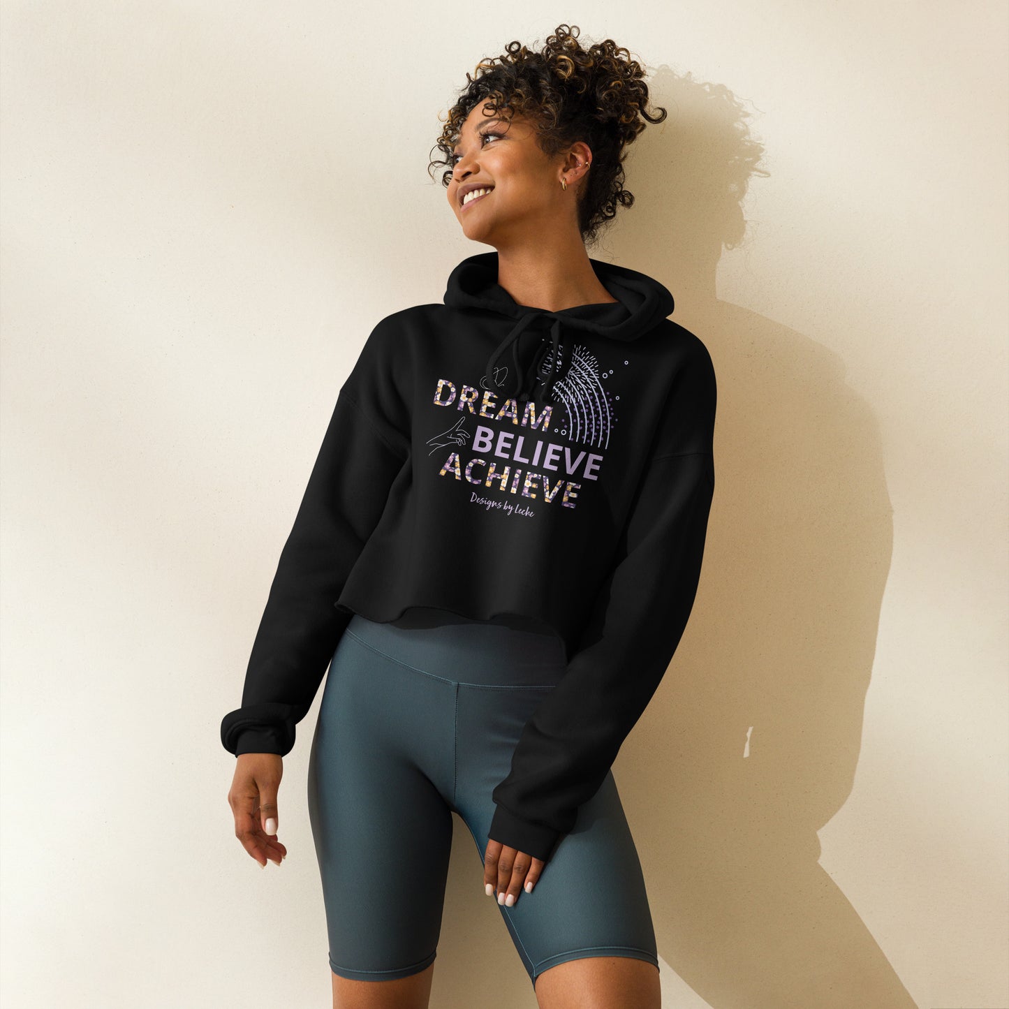 Dreamers Cropped Hoodie - Butterfly Graphic Sweatshirt