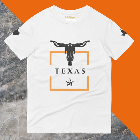 Texas Longhorn Graphic Tee | Orange Border | Cotton Short Sleeve