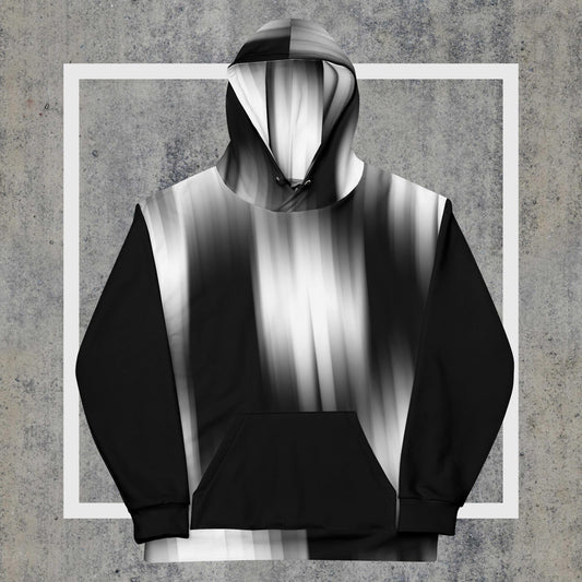 Blurred Black and White Unisex Hoodie