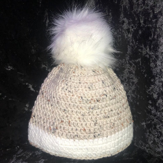 Two-Tone Beanie - Crochet Winter Hat