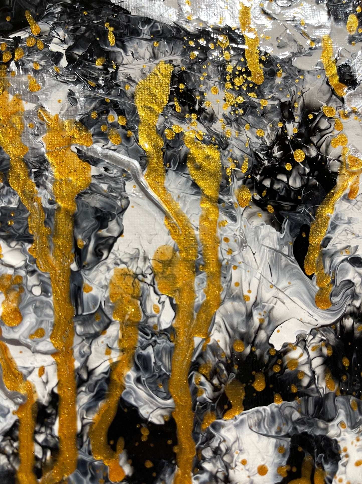 Gold Rush - Abstract Acrylic Pour Painting - Home and Wall Decor