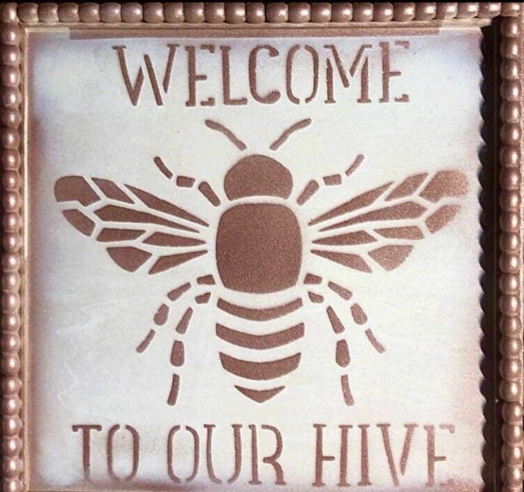 Welcome to our Hive Wall Hanging - Pearl Edge - Home Decor