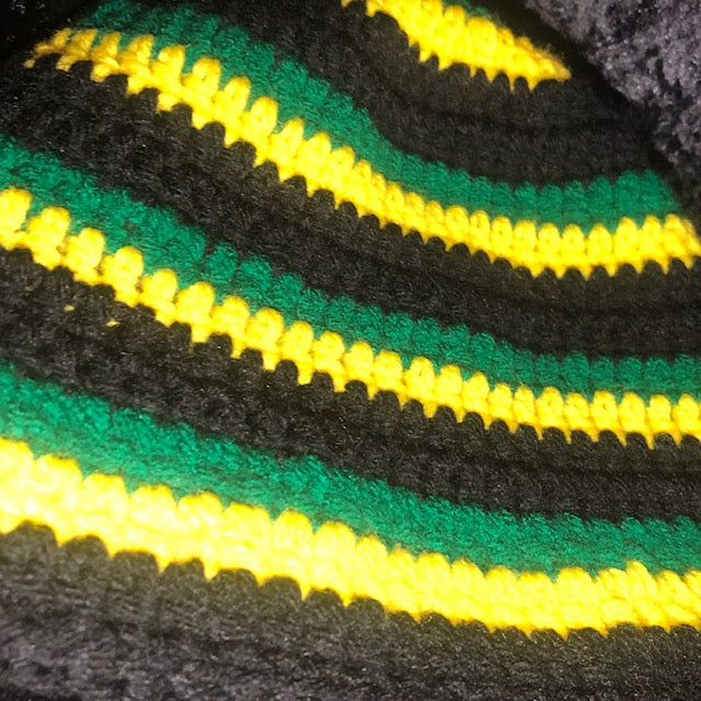 Jamaican Flag Brimless Crochet Beanie