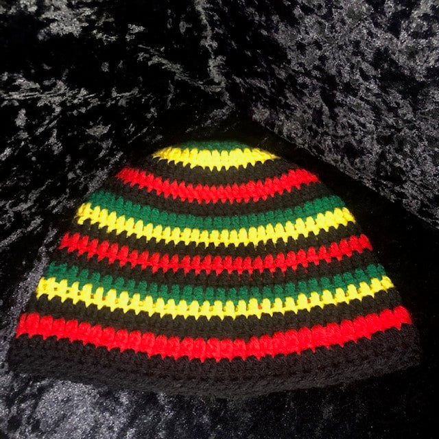 Rasta Brimless Crochet Beanie