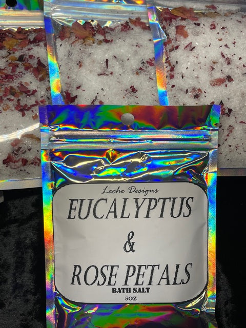 2 Pack- Bath Salt Calming Eucalyptus & Rose Petals