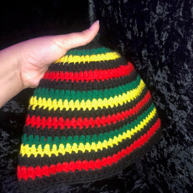 Rasta Brimless Crochet Beanie